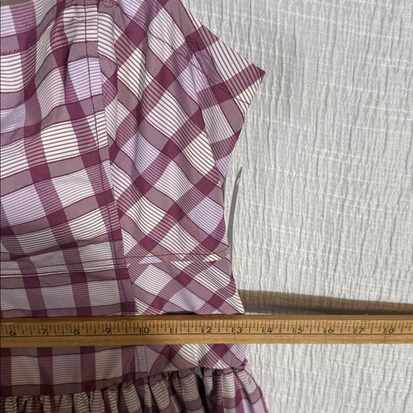 NWT Anthropologie Maeve Square-Neck Drop-Waist Midi Dress | Plaid | Size 4 - Picture 6 of 11
